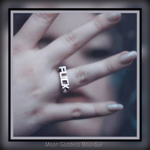 FUČK Ring – Solid Stainless Steel Punk Biker Statement | Unisex Size 11 & 12 - Picture 1 of 7